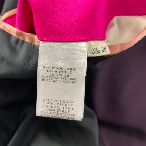 PAUL SMITH Size 38 Purple Pink Color Block Wool Nylon Notch Lapel Suit