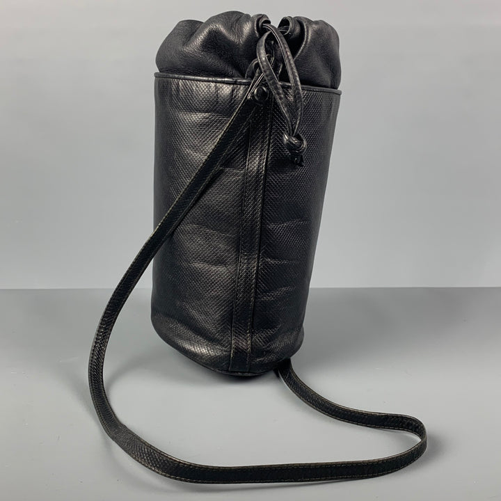 Vintage BOTTEGA VENETA Black Textured Leather Shoulder Bag
