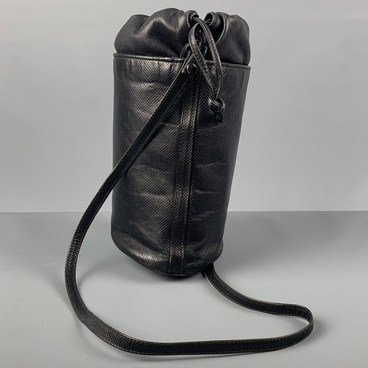 vintage BOTTEGA VENETA Sac à bandoulière en cuir texturé noir