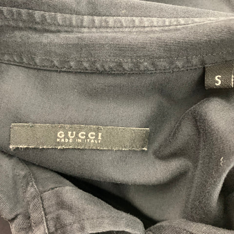 GUCCI Size S Black Patch Pocket Polo