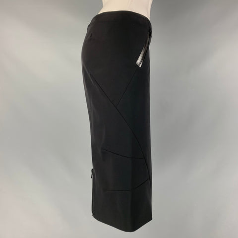 PRADA Taille 4 Jupe crayon unie en polyester noir
