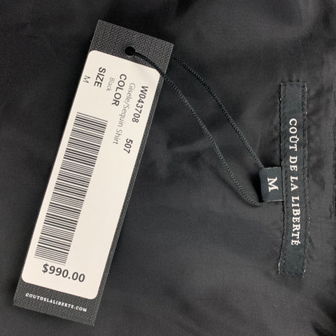COUT DE LA LIBERTE Talla M Camisa Poliamida Lentejuelas Broches Negro