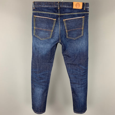 TRUSSARDI Size 30 Indigo Selvedge Denim Zip Fly 370 Close Fit Jeans