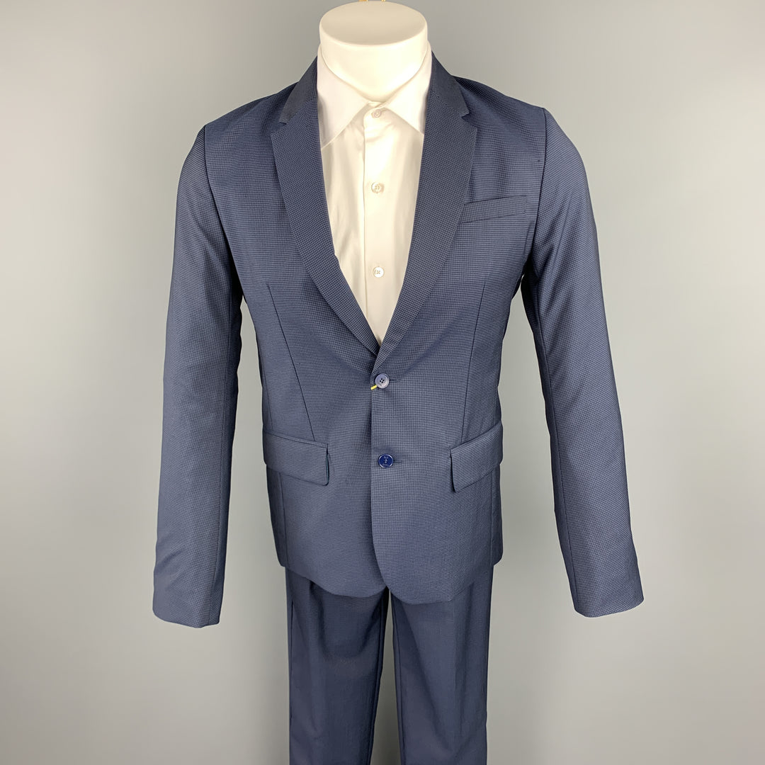 PAUL SMITH Junior Size 16 YRS Navy Window Pane Wool Blend Notch Lapel Suit