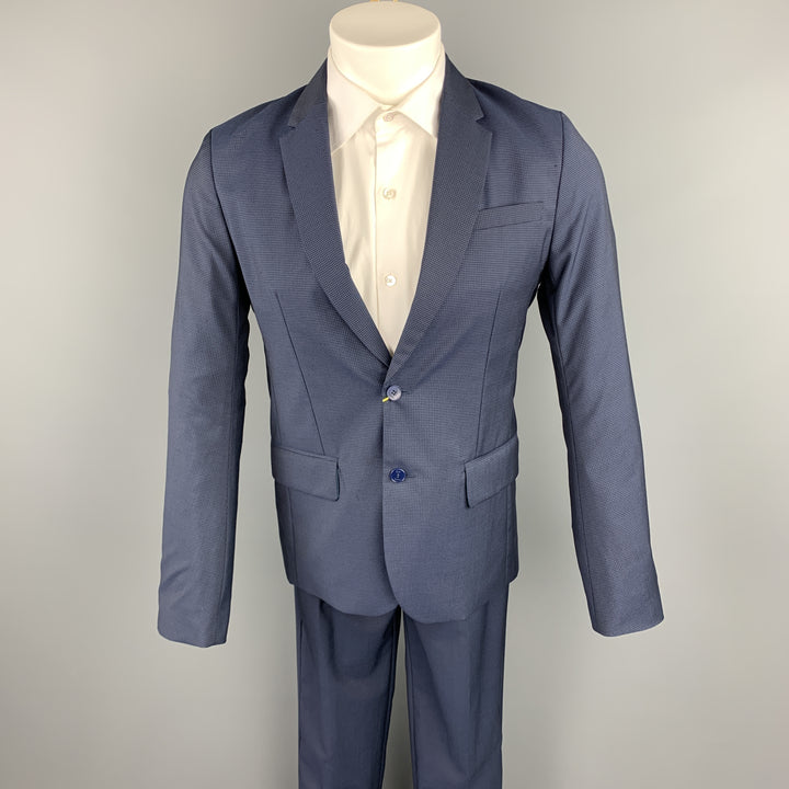 PAUL SMITH Junior Size 16 YRS Navy Window Pane Wool Blend Notch Lapel Suit