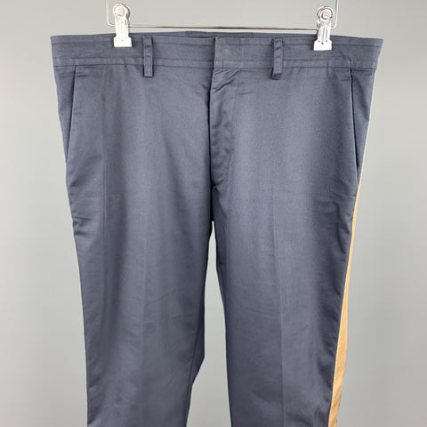 VALENTINO Size 32 Navy Cotton / Polyamide Zip Fly Casual Pants