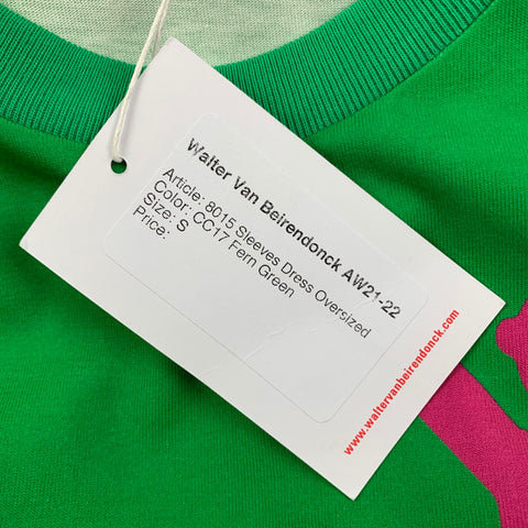 WALTER VAN BEIRENDONCK FW 21 Size One Size Green Multi-Color Print Cotton Long T-shirt