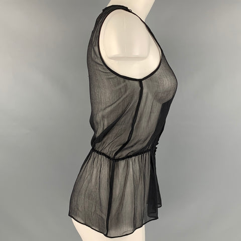 ELIZABETH and JAMES Size XS Black Silk Sleeveless Casual Top