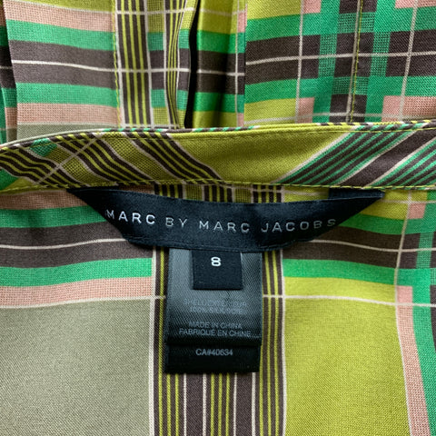 MARC by MARC JACOBS Size 8 Chartreuse Green Silk Skirt