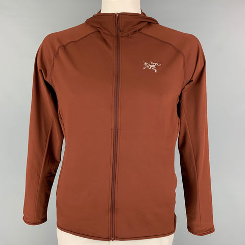 ARCTERYX Size L Brown Polyester Adahy Hoody Sweatshirt