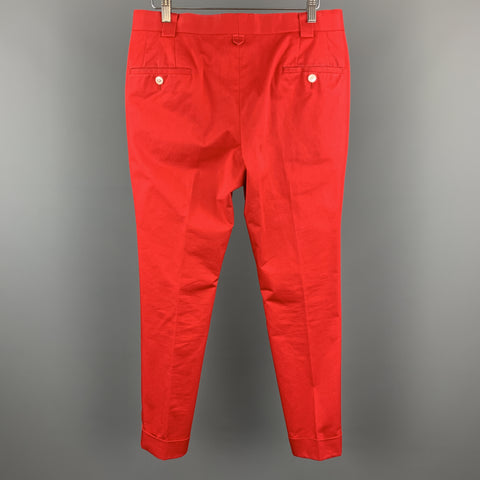 BLACK FLEECE Size 32 x 29 Red Cotton Blend Button Fly Casual Pants