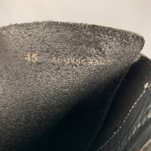 EMPORIO ARMANI Size 12 Black Leather Lace Up Combat Boots