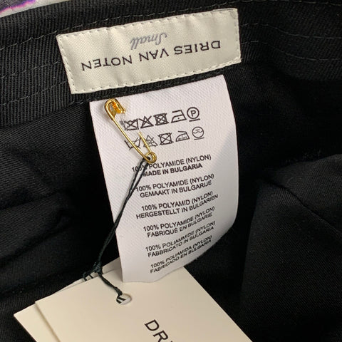 DRIES VAN NOTEN Size S Black Multi-Color Bleach Tie-Dye Nylon Bucket Hat