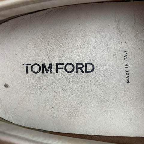 TOM FORD Size 10 Khaki Leather Slip On Sneakers