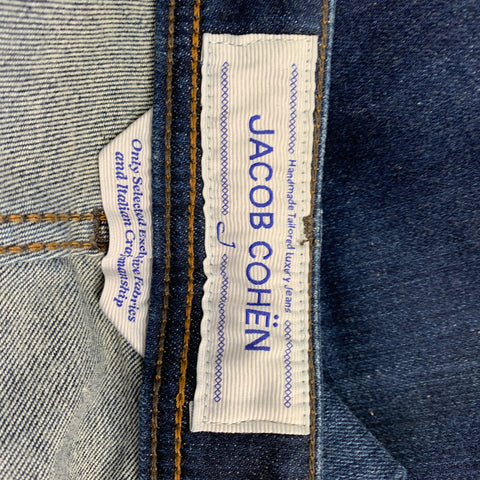 JACOB COHEN Size 34 Blue Contrast Stitch Cotton Blend Premium Edition Jeans