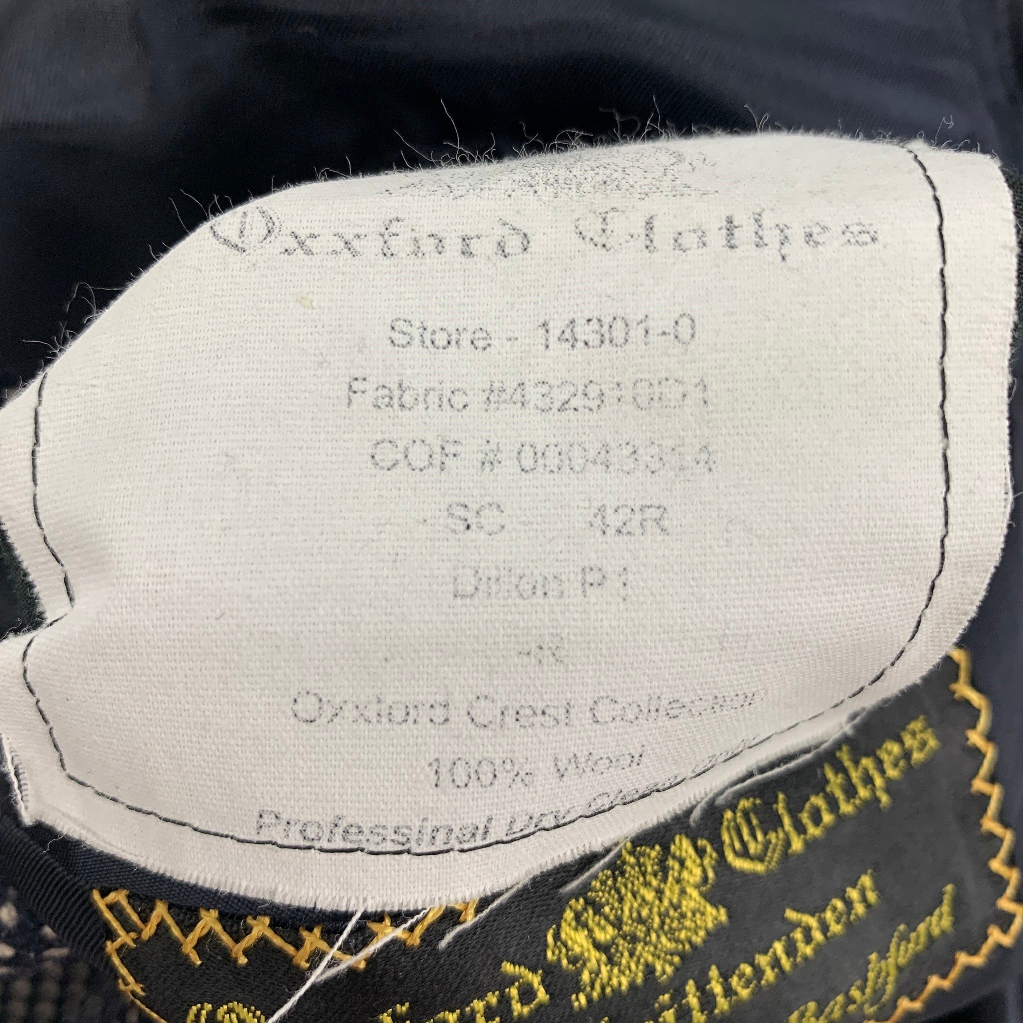 OXXFORD CLOTHES Size 42 Black White Dots Wool Notch Lapel Sport