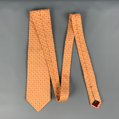 ERMENEGILDO ZEGNA Cravate En Soie Pois Rouge Orange
