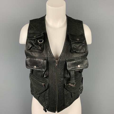 VENA CAVA Taille S Gilet zippé en cuir noir