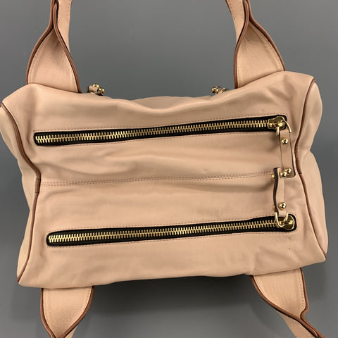 MISSONI Light Pink Leather Double Zip Shoulder Handbag