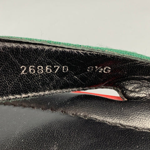 GUCCI Talla 9 Sandalias de dedo de cuero de tejidos mixtos en negro y rojo