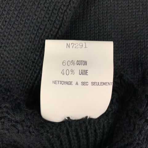 MATSUDA Gants longs en laine de coton tricotés noirs