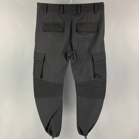 BOTTEGA VENETA Pre-Fall 2019 Size 34 Black Cotton Cargo Pockets Casual Pants