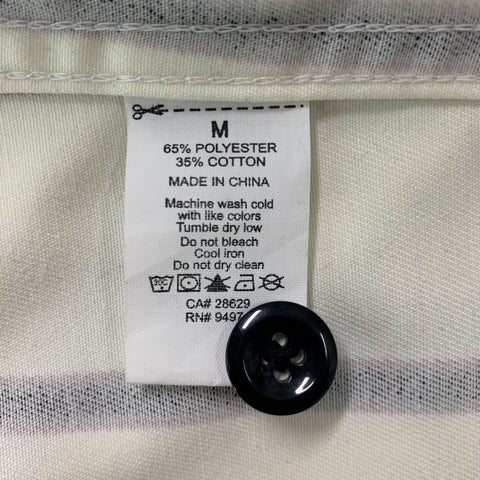 STUSSY Taille de poitrine M Veste zippée en polyester et coton à rayures blanches et anthracite