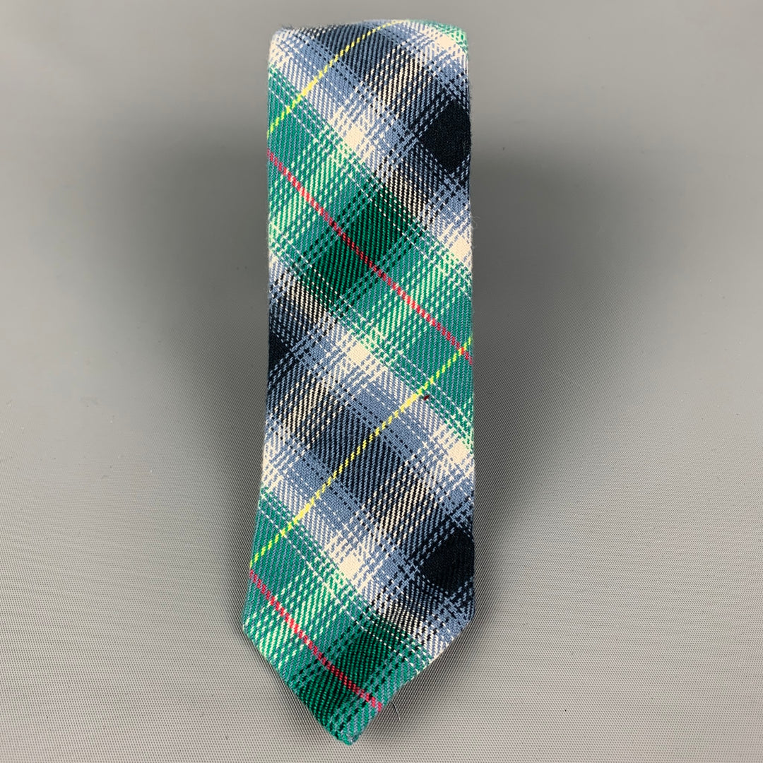GITMAN BROS Green Plaid Cotton Tie