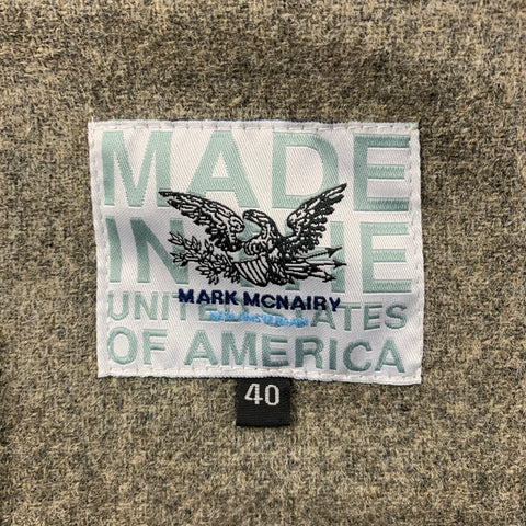 MARK McNAIRY Size 40 Olive Grey Heather Wool Notch Lapel Sport Coat