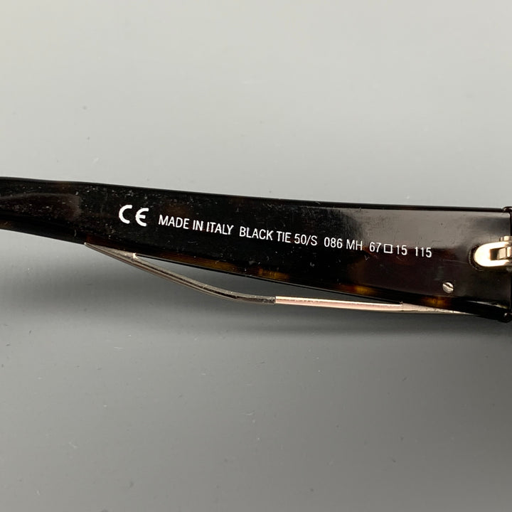 DIOR HOMME Brown Acetate Black Tie Sunglasses