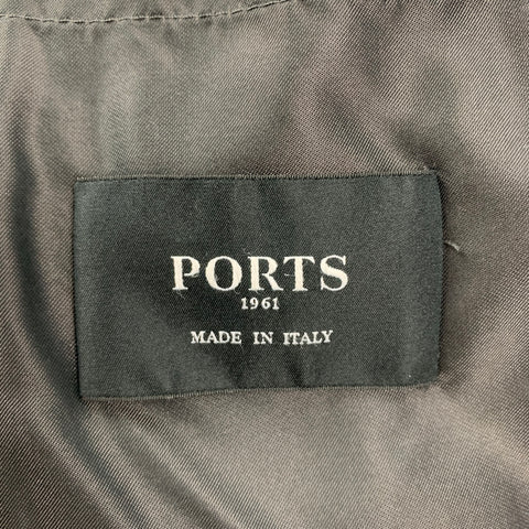 PORTS 1961 Size S Grey & Cream Window Pane Wool Blend Double Breasted Jacket