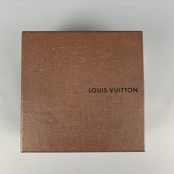 LOUIS VUITTON Charcoal Black Print Silk Pocket Square