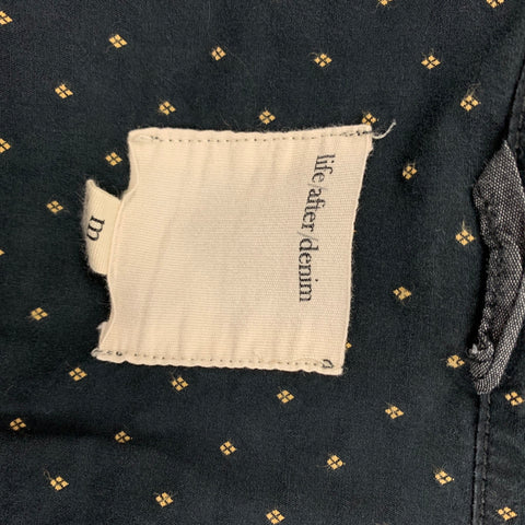 LIFE / AFTER / DENIM Size M Black Yellow Embroidery Cotton Long Sleeve Shirt