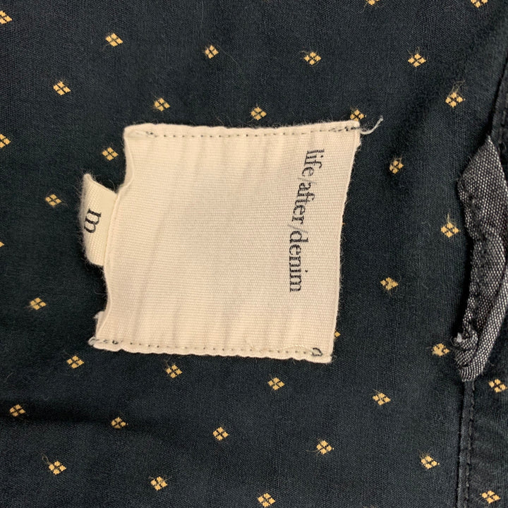 LIFE / AFTER / DENIM Size M Black Yellow Embroidery Cotton Long Sleeve Shirt