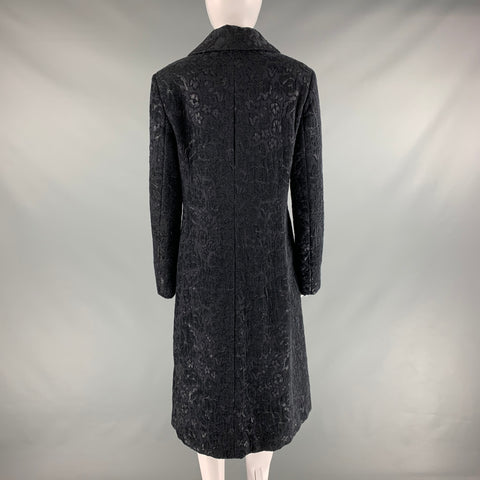 CINZIA ROCCA Talla 6 Abrigo jacquard de mezcla de viscosa negra