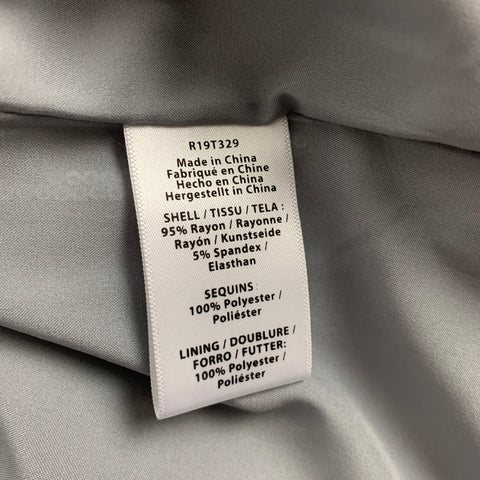 RACHEL ZOE Size 6 Silver Rayon Sequined Off-Shoulder Dress Top