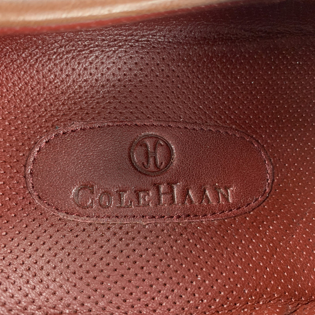 COLE HAAN Size 9.5 Tan Textured Leather Contrast Stitch Loafers