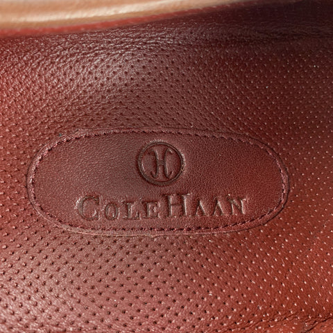COLE HAAN Size 9.5 Tan Textured Leather Contrast Stitch Loafers
