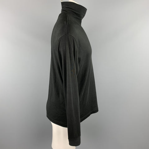 BROOKS BROTHERS Size S Black Cotton Turtleneck Long Sleeve Shirt
