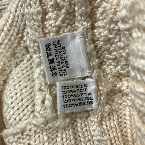 RALPH LAUREN Black Label Size S Cream Hand Knit Silk Oversized Sweater