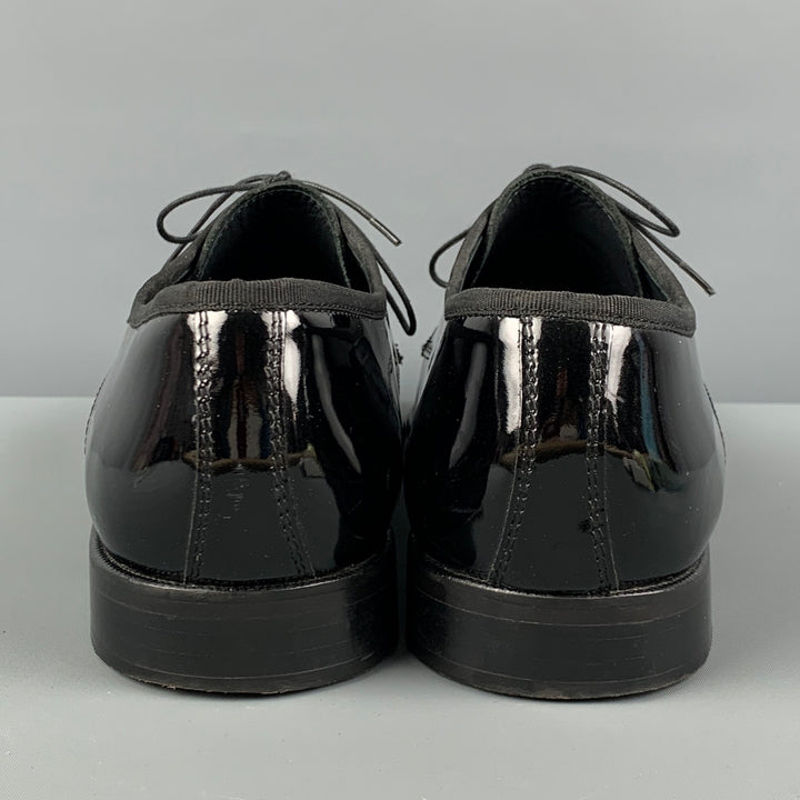 PRONTO UOMO Size 11.5 Black Patent Leather Lace Up Shoes