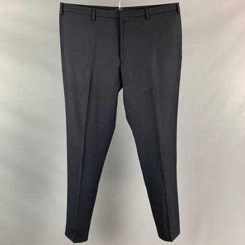 CALVIN KLEIN COLLECTION Size 33 Navy Wool Zip Fly Dress Pants