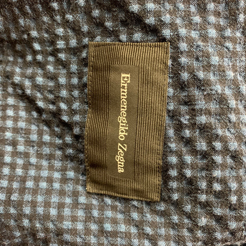 ERMENEGILDO ZEGNA Size 40 Blue Black Gingham Wool Blend Sport Coat