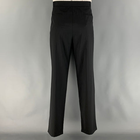 EMPORIO ARMANI  Size 44 Black Solid Wool Silk Shawl Collar 38 33 Suit