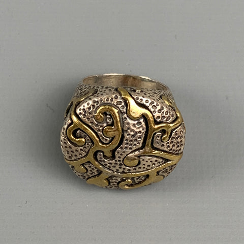 VINTAGE Gold Filigree Sterling Silver Ring