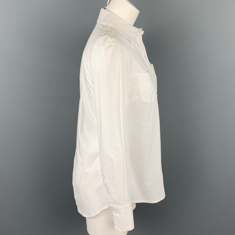 TARA JARMON Blouse en popeline de coton blanche boutonnée dos ouvert