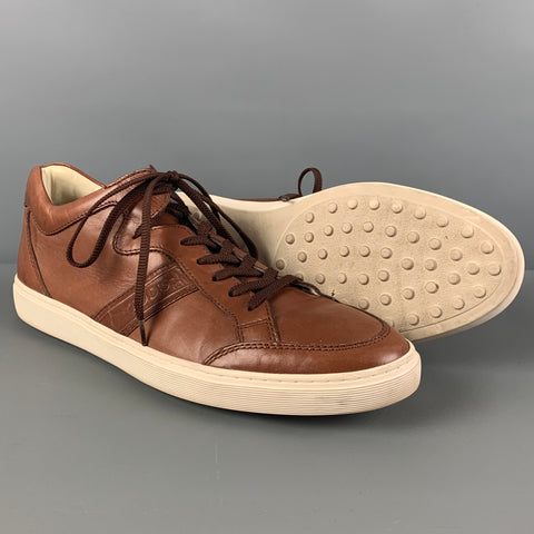 TOD'S Zapatillas de cuero marrón talla 10