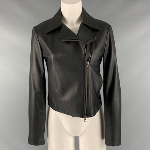 VINCE Chaqueta Piel Cordero Negra Talla S