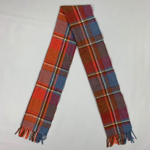 BEGG Brick Plaid Wool / Angora Fringe Scarf