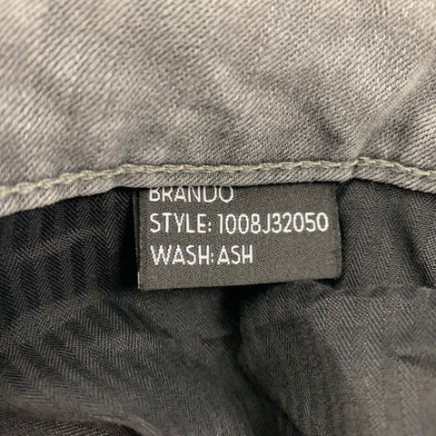MONFRERE Size 32 Grey Washed Cotton Blend Brando Jeans